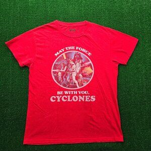 Star Wars Tshirt Mens Medium Red Short Sleeve May The Force Be With You Cyclones
